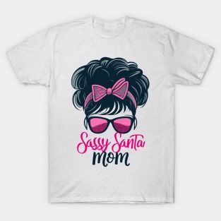 "Sassy Santa Mom Silhouette" - Funny Christmas Mom T-Shirt